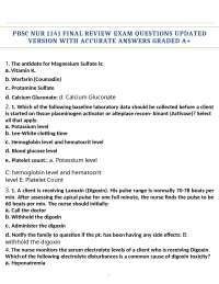 PBSC NUR 1141 FINAL REVIEW EXAM QUESTIONS UPDATED VERSION WITH ACCURATE ANSWERS GRADED A+
