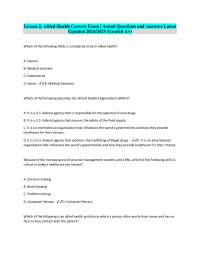 Allied Health Careers Exam: Multiple Choice Questions and Answers