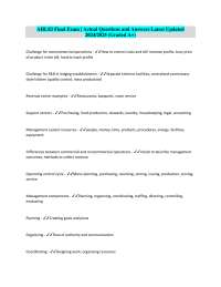Hospitality Management: Operational Control and Menu Engineering