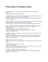 Philosophy of Religion: Key Concepts and Debates
