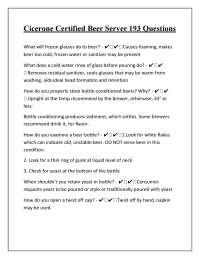 Cicerone Certified Beer Server Exam Preparation: 193 Questions and Answers