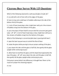 Cicerone Beer Server Certification Exam: 125 Questions
