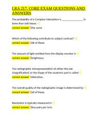 Radiology Core Exam Questions and Answers: LRA 217