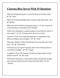 Cicerone Beer Server Certification Exam: 59 Questions