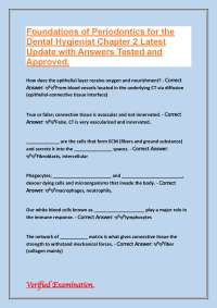 Foundations of Periodontics for the Dental Hygienist: Chapter 2 Exam Review with Answers