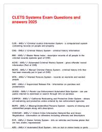 CLETS Systems Exam Questions and answers 2025.