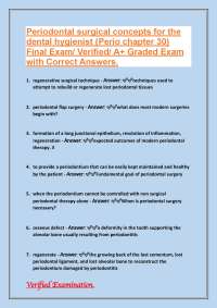 Periodontal Surgical Concepts for Dental Hygienists: Exam Questions and Answers