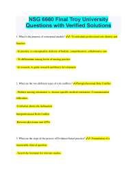 NSG 6660 Final Troy University: Questions and Answers for Advanced Practice Nursing