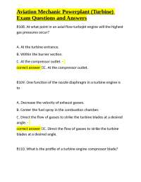 Aviation Mechanic Powerplant (Turbine) Exam Questions and Answers