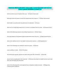 American Allied Health RMA Study Guide: Questions and Answers