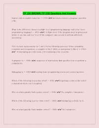 ITP 150 (BROWN ITP 150) Questions And Answers: Introduction to Programming Concepts
