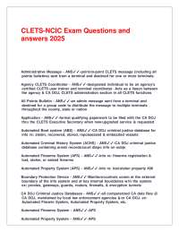 CLETS-NCIC Exam Questions and answers 2025