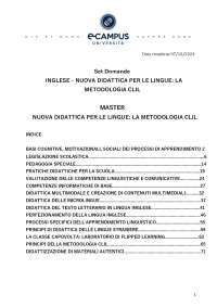 INGLESE - NUOVA DIDATTICA PER LE LINGUE - LA METODOLOGIA CLIL- MASTER