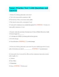 Notary Practice Test 1 with Questions and Answers
