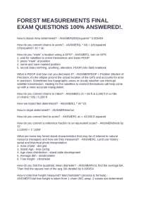 Forest Measurements Final Exam Questions and Answers
