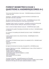 Forest Biometrics Exam 1: Questions & Answers (Scored A+)