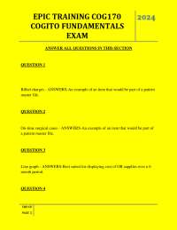 EPIC TRAINING COG170 COGITO FUNDAMENTALS EXAM QUESTIONS AND ANSWERS 2025