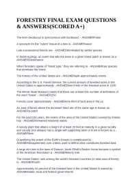 FORESTRY FINAL EXAM QUESTIONS & ANSWERS(SCORED A+)