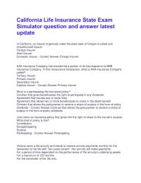 California Life Insurance State Exam Simulator: Multiple Choice Questions and Answers
