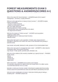 FOREST MEASUREMENTS EXAM 3 QUESTIONS & ANSWERS(SCORED A+)
