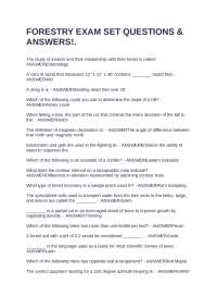 Forestry Exam Set Questions and Answers