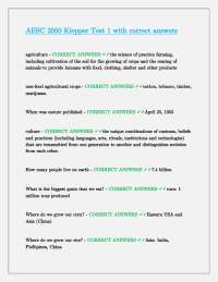 AESC 2050 Kiepper Test 1: Agriculture, Culture, and Human History