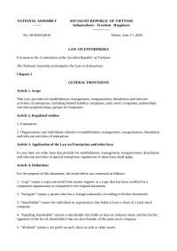 Vietnamese Business Law: Enterprise Establishment, Management, and Dissolution