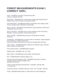 Forest Mensuration: Definitions, Measurements, and Techniques