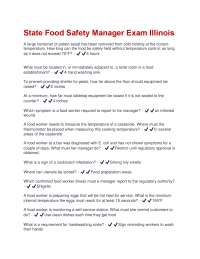 Food Safety Manager Exam: Illinois - Multiple Choice Questions and Answers