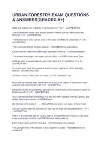 Urban Forestry Exam Questions and Answers