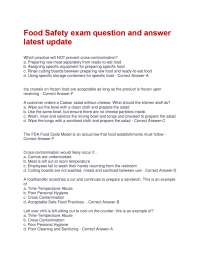 Food Safety Exam Questions and Answers