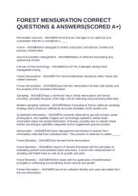 Forest Mensuration: Questions and Answers for Forestry Students