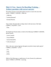 Arthrex Sports On-Boarding Training: Questions and Answers
