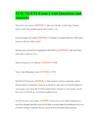 TCIC/TLETS Exam 1 with Questions and Answers