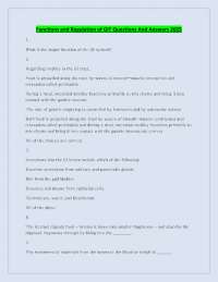 Functions and Regulation of GIT Questions And Answers 2025