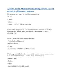 Arthrex Sports Medicine Onboarding Module #3 Test: Multiple Choice Questions and Answers