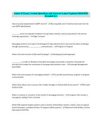 Microsoft Exchange and Messaging Solutions: Exam Questions and Answers