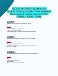 Pediatric Nursing Review: Exam 1 Questions and Answers
