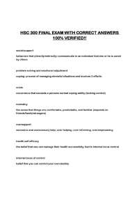 HSC 300 FINAL EXAM WITH CORRECT ANSWERS 100% VERIFIED!!