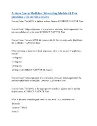 Arthrex Sports Medicine Onboarding Module #4 Test: Questions and Answers