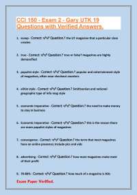 CCI 150 - Exam 2 - Gary UTK 19 Questions with Verified Answers.