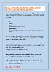 CCI 150 - Media Study Exam 2: Journalism and Magazine Industry