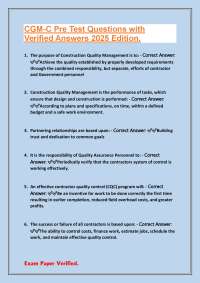 Construction Quality Management: Pre-Test Questions and Answers
