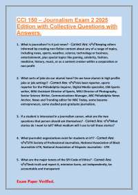 CCI 150 - Journalism Exam 2: Questions and Answers
