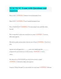 TCIC/NCIC Exam with Questions and Answers