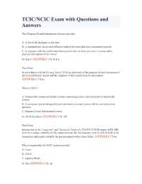 TCIC/NCIC Exam with Questions and Answers