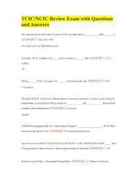 TCIC/NCIC Review Exam with Questions and Answers