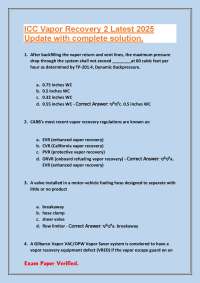 ICC Vapor Recovery Exam Questions and Answers