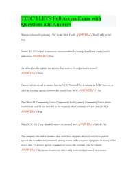 TCIC/TLETS Full Access Exam with Questions and Answers
