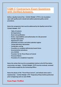 Construction Quality Management (CQM) Exam Questions and Answers